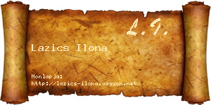 Lazics Ilona névjegykártya